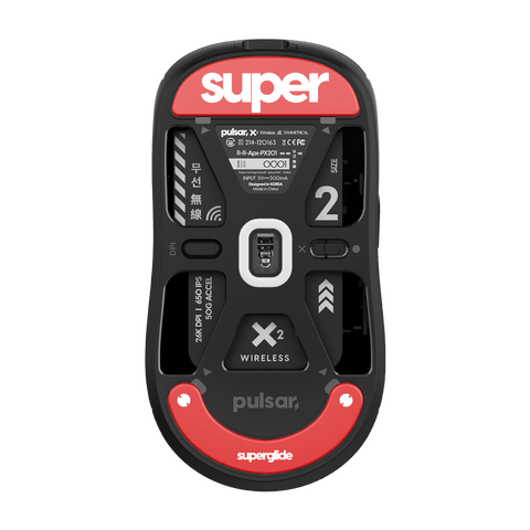 Superglide 2 for Pulsar X2 v2 / X2H / X2A / X2 v1 - Pulsar Gaming Gears Red Type-C