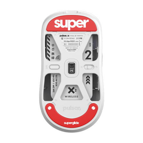 Superglide 2 for Pulsar X2 v2 / X2H / X2A / X2 v1 - Pulsar Gaming Gears Red Type-C